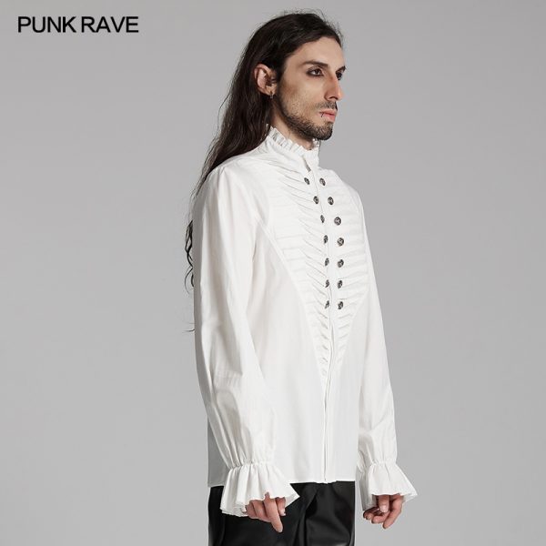 Punk Rave Amos Ribbed White Shirt