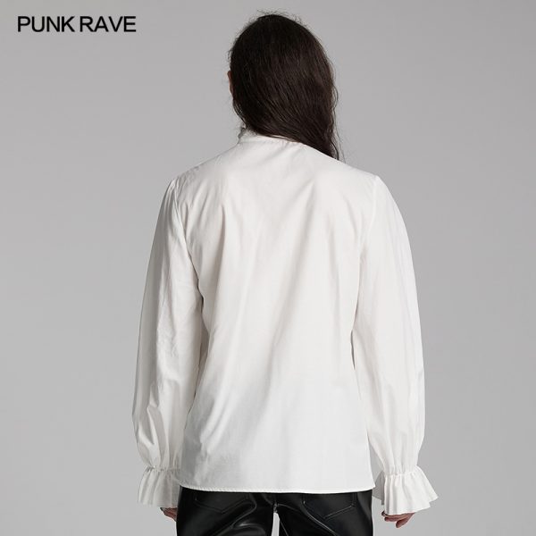 Punk Rave Amos Ribbed White Shirt