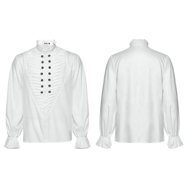 Punk Rave Amos Ribbed White Shirt