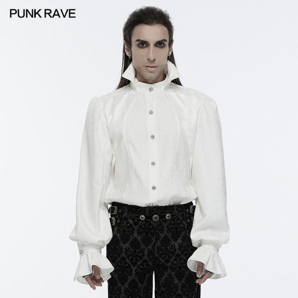 Punk Rave Transylvania White Victorian Collar Shirt