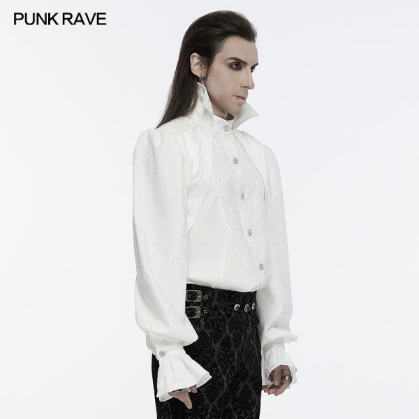 Punk Rave Transylvania White Victorian Collar Shirt