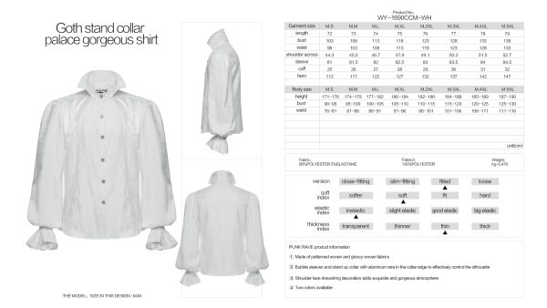 Punk Rave Transylvania White Victorian Collar Shirt