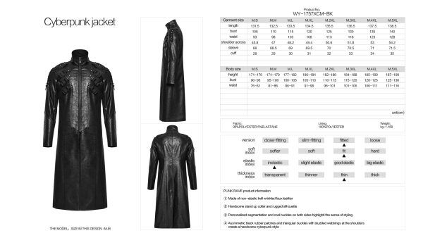 Punk Rave Black Echo Faux Leather Coat