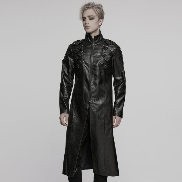 Punk Rave Black Echo Faux Leather Coat
