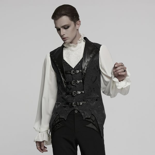 Punk Rave Kiro Bat Embroidered Waistcoat