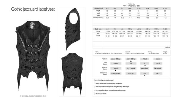 Punk Rave Kiro Bat Embroidered Waistcoat