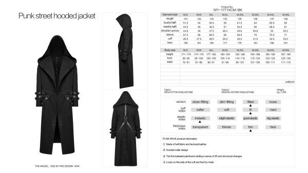 Punk Rave Shadow Big Hood Gothic Coat