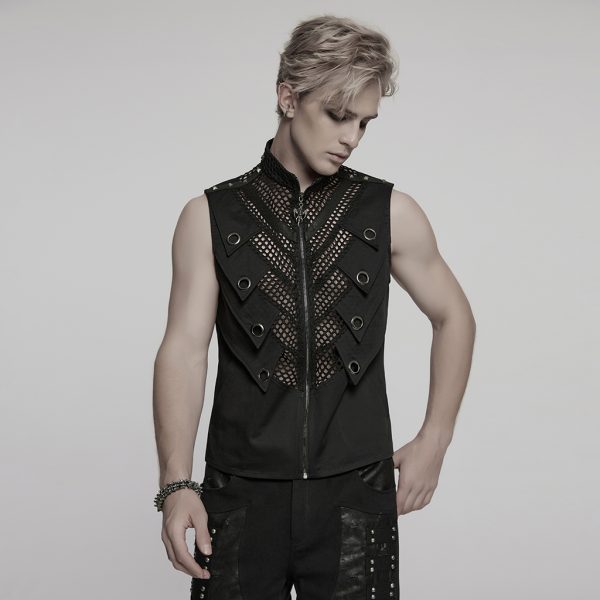 Punk Rave Apocalypse Fishnet Gothic Vest