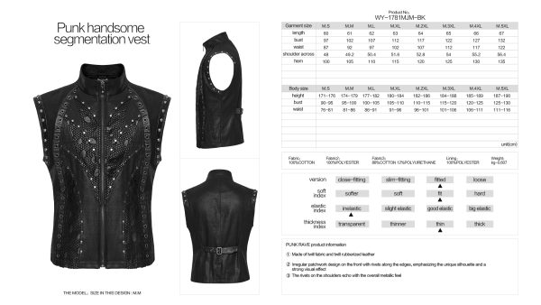 Punk Rave Zephyr Men Gothic Vest