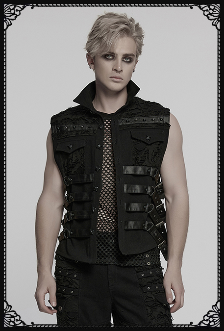 Punk Rave Apocalypse Gothic Buckles Vest