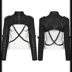 Punk Rave Dis-aster Chain Faux Leather Gothic Bolero(Female)