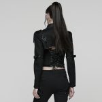 Punk Rave Dis-aster Chain Faux Leather Gothic Bolero(Female)