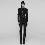 Punk Rave Dis-aster Chain Faux Leather Gothic Bolero(Female)