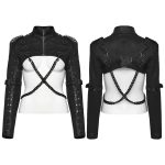 Punk Rave Dis-aster Chain Faux Leather Gothic Bolero(Female)