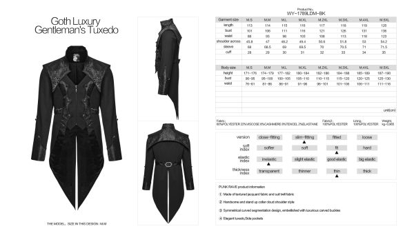 Punk Rave Stefan Gothic Blazer With Tail