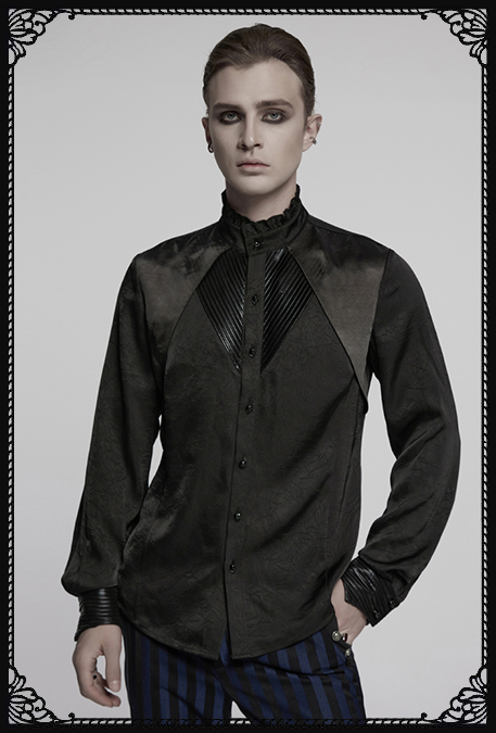 Punk Rave Neonoir Men Gothic Shirt