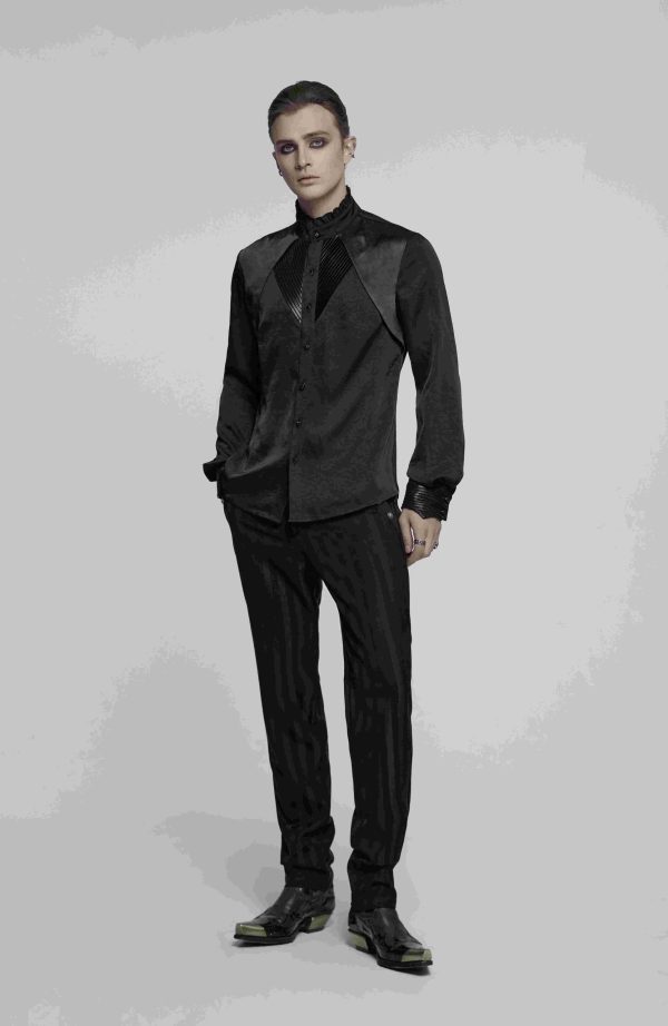 Punk Rave Neonoir Men Gothic Shirt