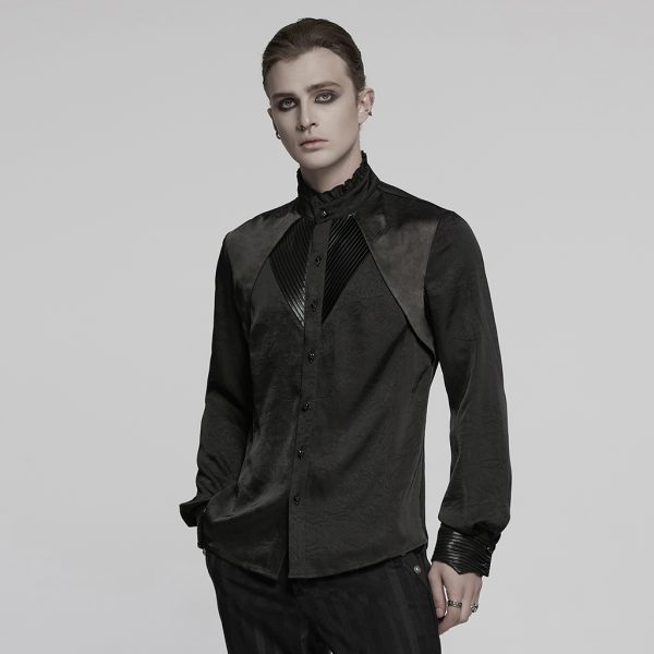 Punk Rave Neonoir Men Gothic Shirt