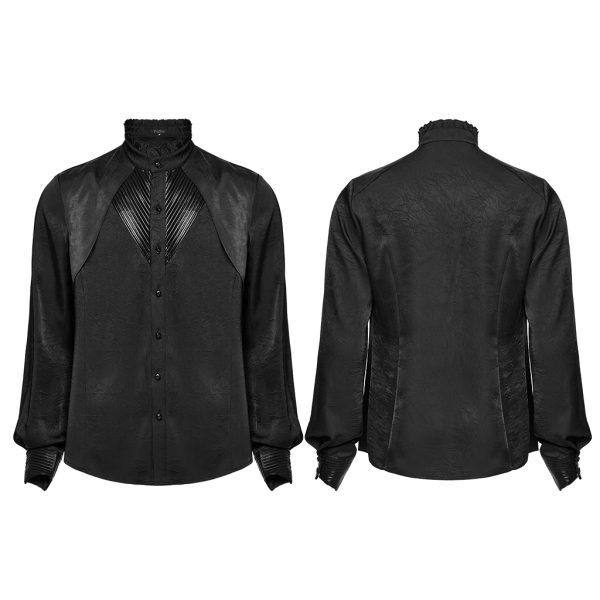 Punk Rave Neonoir Men Gothic Shirt
