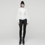 Punk Rave White Entombed Bishop Sleeve Lace Gothic Blouse