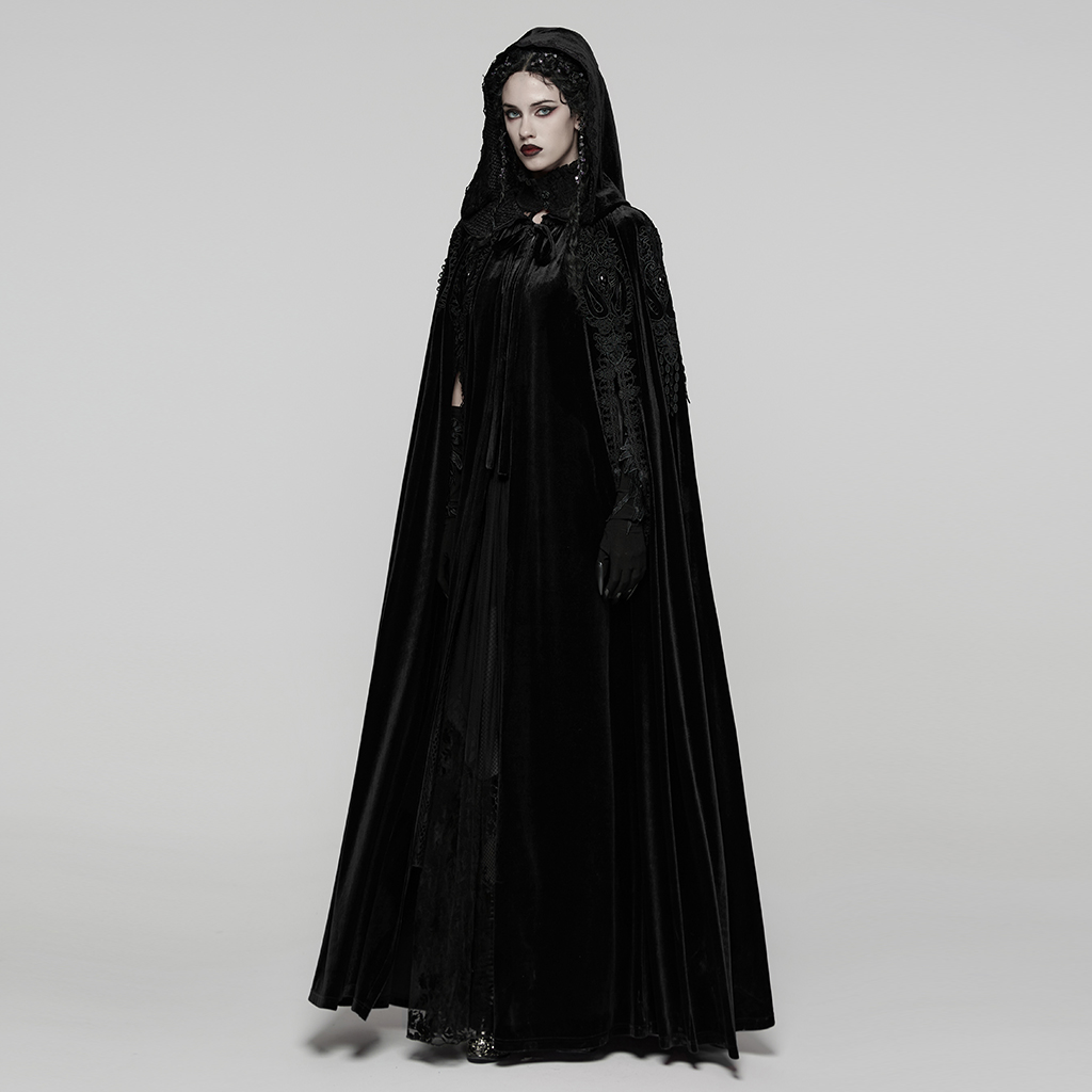 Punk Rave Ava Embroidered Velvet Gothic Cape