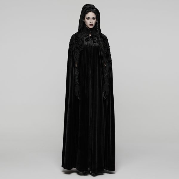 Punk Rave Ava Embroidered Velvet Gothic Cape