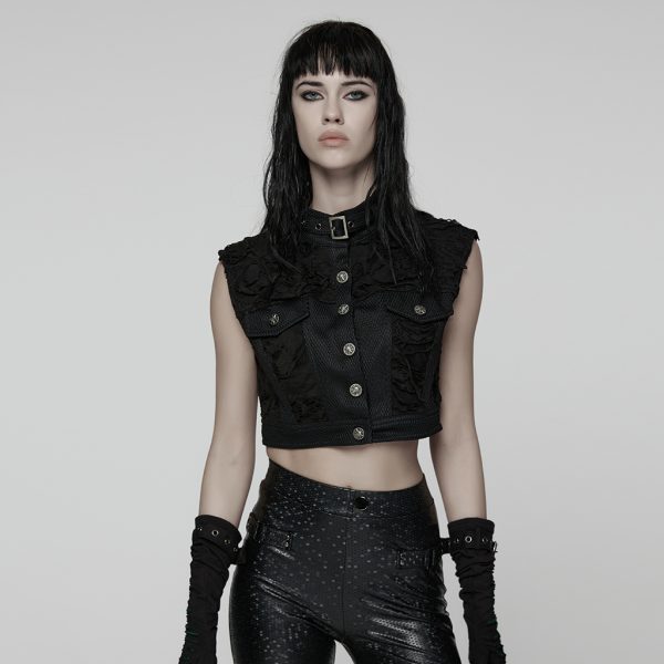 Punk Rave Hazard Cropped Vest