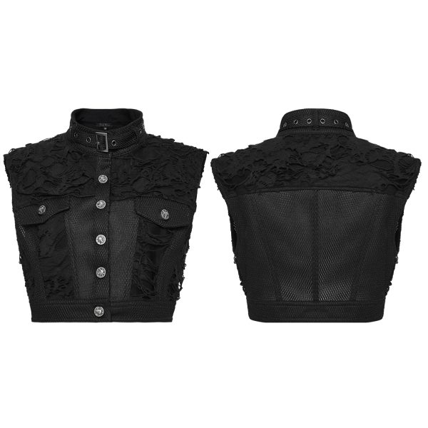 Punk Rave Hazard Cropped Vest