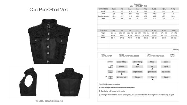 Punk Rave Hazard Cropped Vest