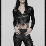 Punk Rave The Rage Faux Leather Lace Up Cropped Jacket
