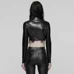 Punk Rave The Rage Faux Leather Lace Up Cropped Jacket