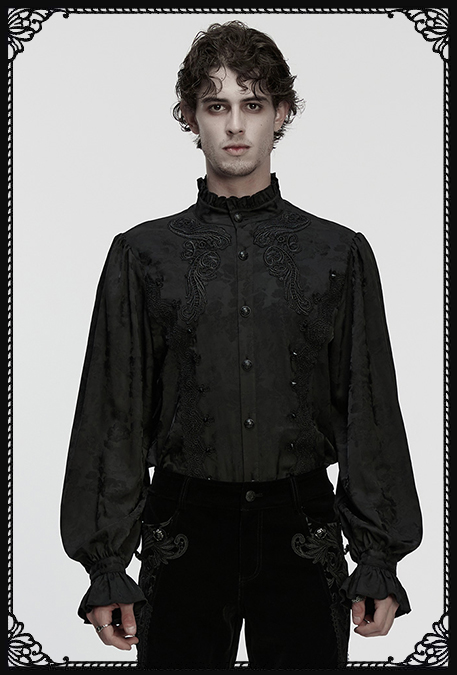 Punk Rave Valeral Black Lace Spike Shirt