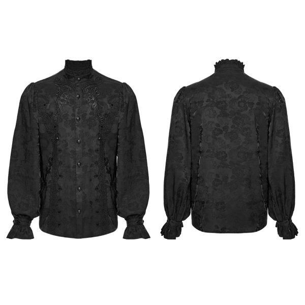 Punk Rave Valeral Black Lace Spike Shirt