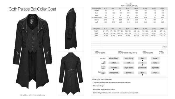 Punk Rave Chandler Bat Collars Black Jacket