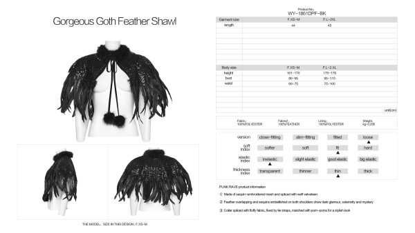 Punk Rave Bonnie Feather Shawl