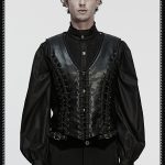 Punk Rave Thonean PU Lace Up Man Waistcoat