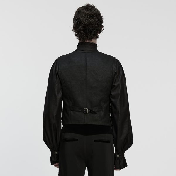 Punk Rave Thonean PU Lace Up Man Waistcoat