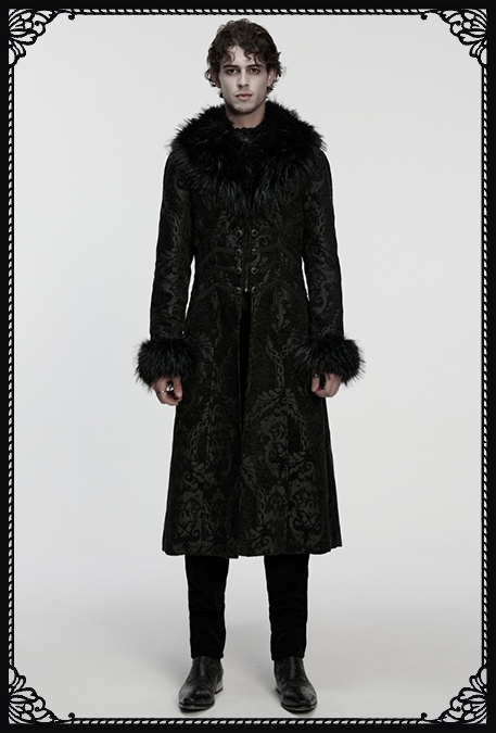 Punk Rave Malcom Fur Trim Collar Gothic Coat