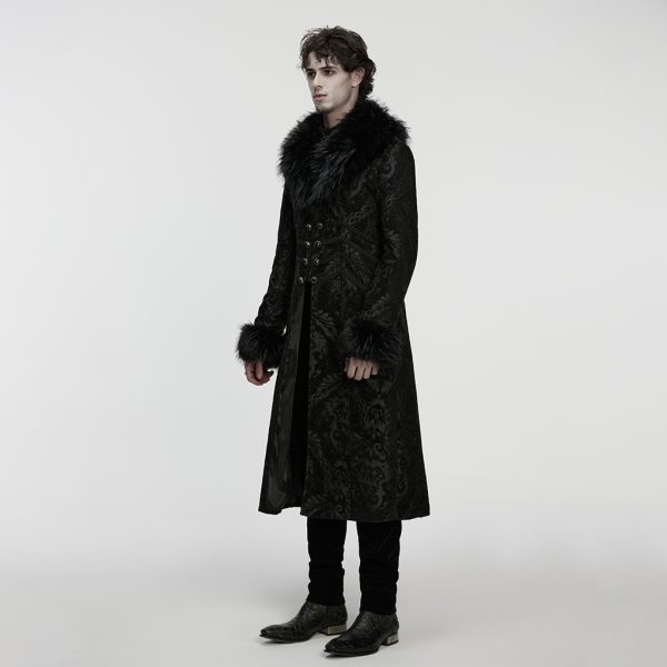 Punk Rave Malcom Fur Trim Collar Gothic Coat