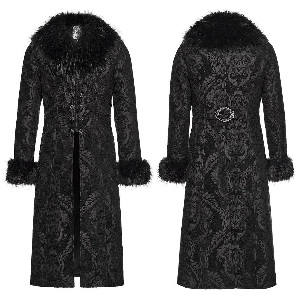 Punk Rave Malcom Fur Trim Collar Gothic Coat