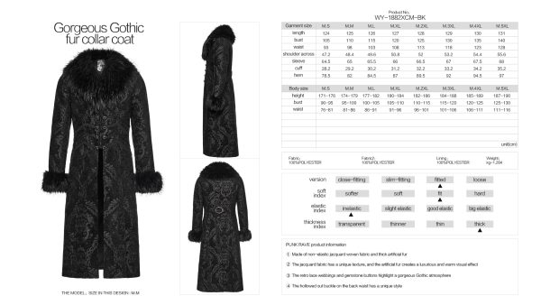Punk Rave Malcom Fur Trim Collar Gothic Coat