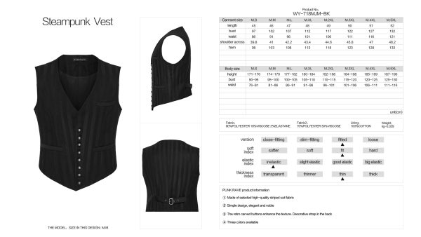 Punk Rave Sweeney Todd Gothic Pinstripe Waistcoat