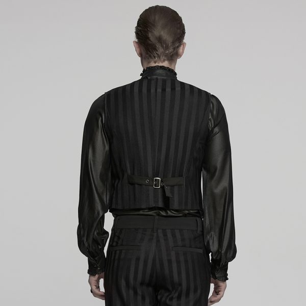 Punk Rave Sweeney Todd Gothic Pinstripe Waistcoat