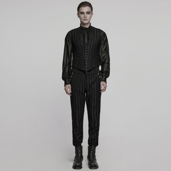 Punk Rave Sweeney Todd Gothic Pinstripe Waistcoat