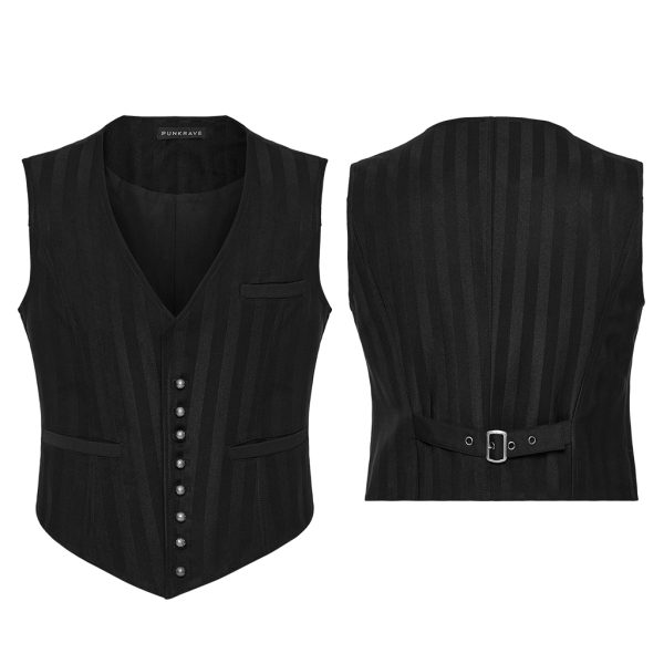 Punk Rave Sweeney Todd Gothic Pinstripe Waistcoat