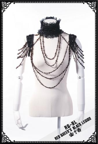 RQ-BL Black beaded shrug