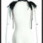 RQ-BL. Feather with lace beaded shrug