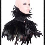 Victorian gothic feather shrug/cape(BK/Green)