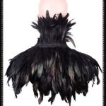 Victorian gothic feather shrug/cape(BK/Green)