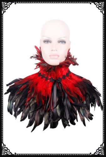 Victorian gothic feather shrug/cape(RD)